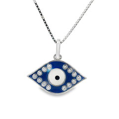 Visionloop silver chain pendant