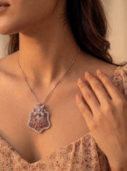 Roseshine silver pendant set for women