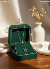 Anchor pin silver chain pendant