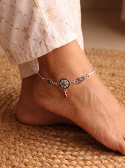 Gulbahar silver Payal for women