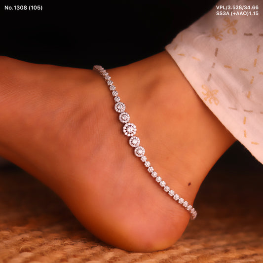 Luniva Silver Payal for Women