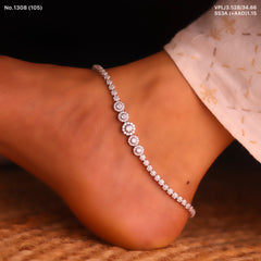 Luniva Silver Payal for Women
