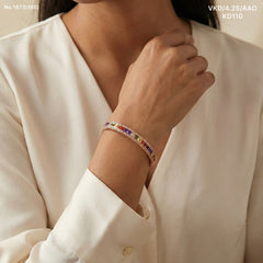 Multi shine silver kada for women