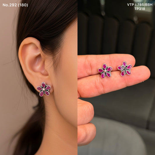 Lilac shine silver stud
