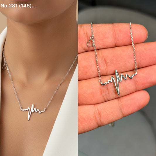 Lifeline charm silver chain pendant