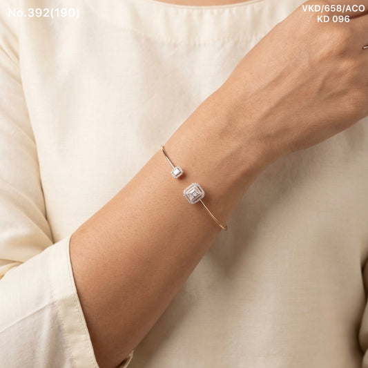 Crystal Twin Silver Kada for women