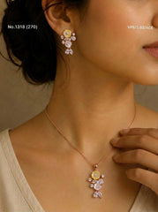 Bloom aura silver pendant set for women