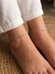 Lumina infinity silver Payal for women
