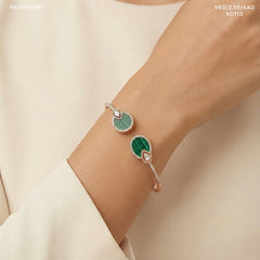 Green radiance silver kada for women