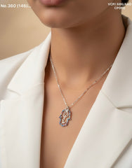 Eternal lotus Hamsa silver chain pendant