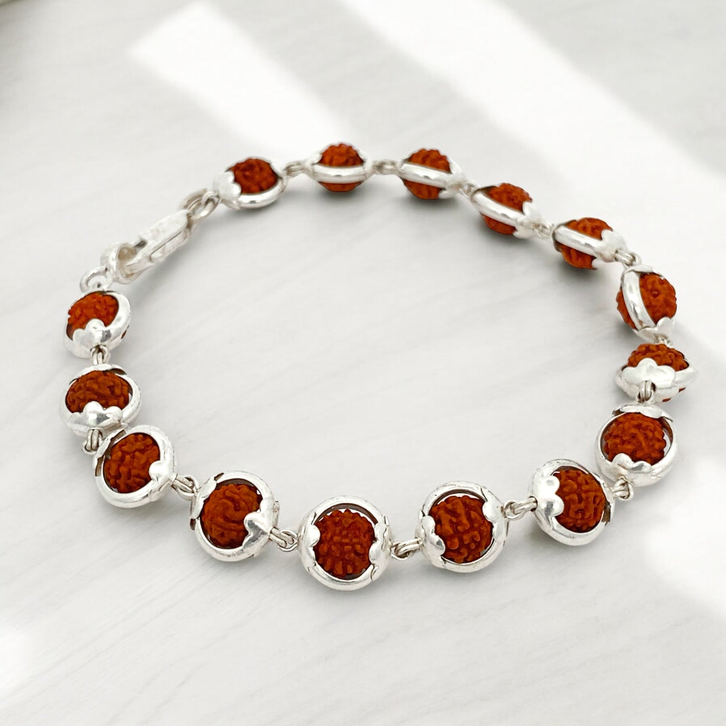 Silver Capping Rudraksha Bracelet – V ONE Jewellery