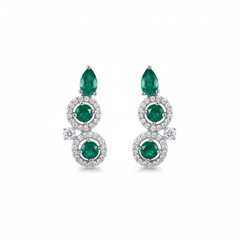 Astra green gem silver stud