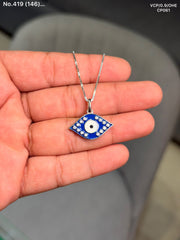 Visionloop silver chain pendant