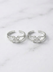 Star harmony silver toerings for women