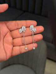 Celestial leaves shine silver earrings