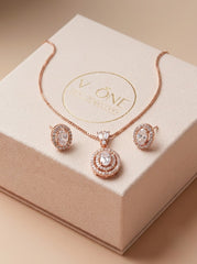 Diamond dream silver pendant set for women