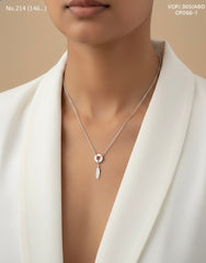 Leaf charm silver chain pendant