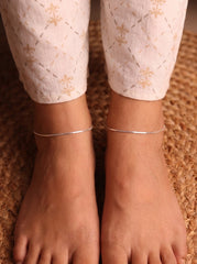 Slimshine silver anklet for women