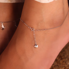 Butterfly Drop Grace silver payal for women