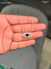 Luminous eye charm silver chain pendant