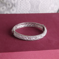 Opulent Zircon Silver Kada for Women
