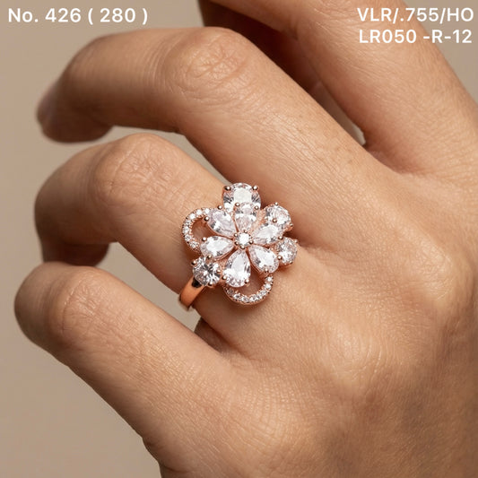 Rose shine silver rings for women