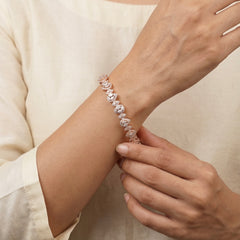 Charm wave silver kada for women