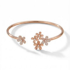 Petal harmony silver kada for women