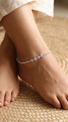 Luniva Silver Payal for Women
