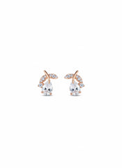 Drop gleam silver stud