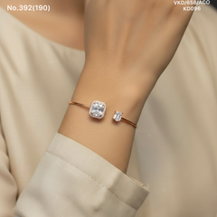 Crystal Twin Silver Kada for women