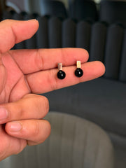 Onyx pearl silver stud