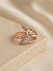 Rose dazzle silver rings for women