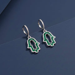 Imperial green glow silver earrings