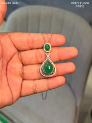Royal Green Drop silver chain pendant