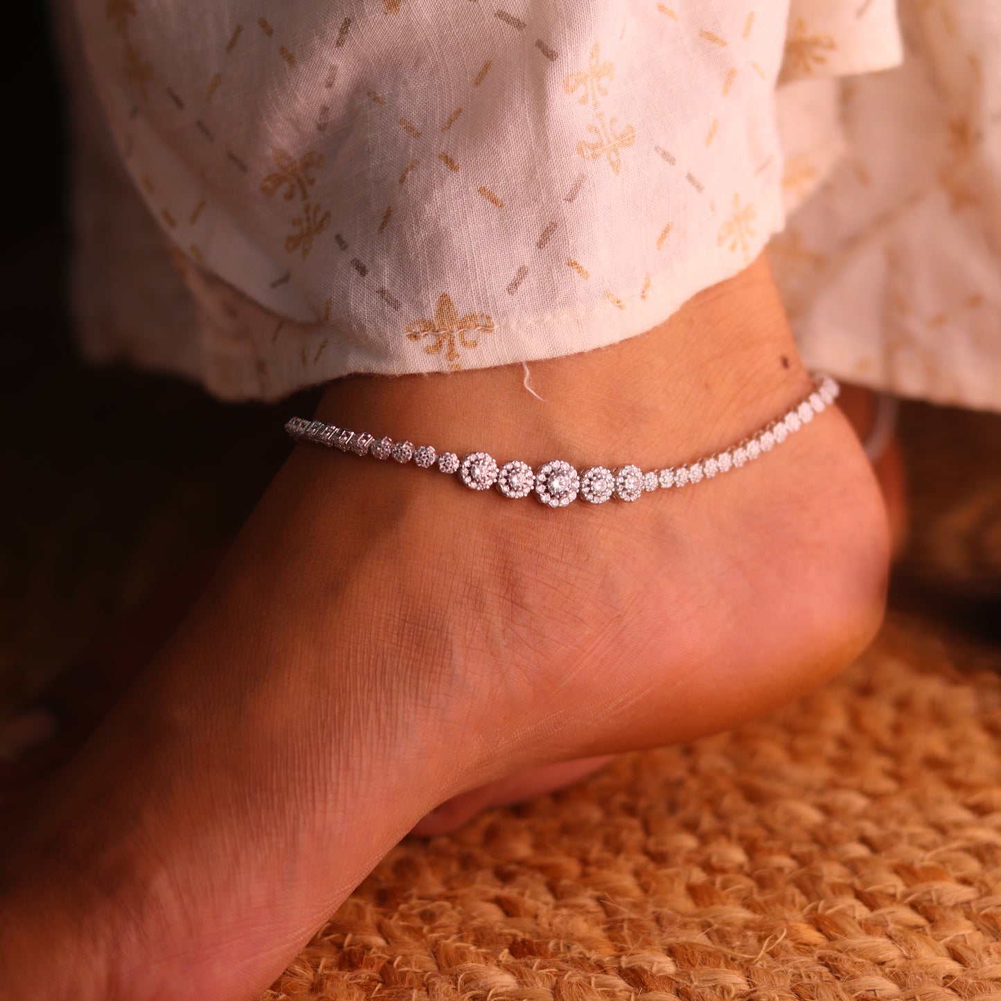 Luniva Silver Payal for Women
