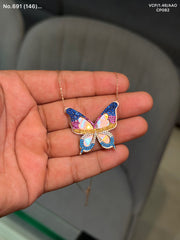 Butterfly mirage silver chain pendant
