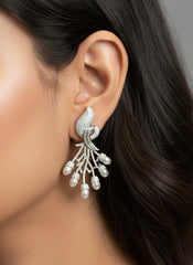 Leaf luxe silver earrings