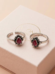 Cupid drop glow silver toerings for women