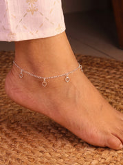 Gracecharm silver Payal for women
