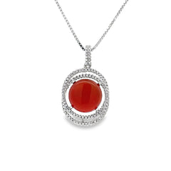 Fire & frost silver chain pendant