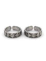 Meher oxidised silver toerings for women