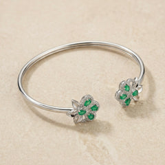 Emerald beauty silver kada for women
