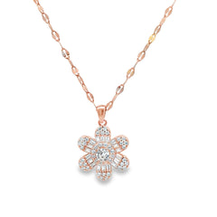Luxe flora silver chain pendant