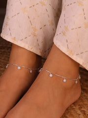Flora charms silver Payal for women