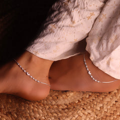 Celestial heart silver Payal for women