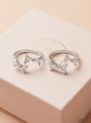 Bow luxe silver toe rings for women