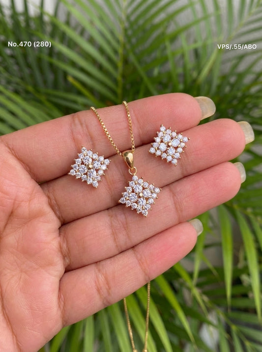 Zaylina silver pendant set for women