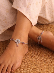 Royal feather silver Payal for women