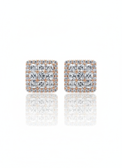 Radiant solitaire silver stud